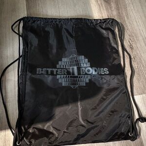 BETTER BODIES Black Gym Drawstring Backpack